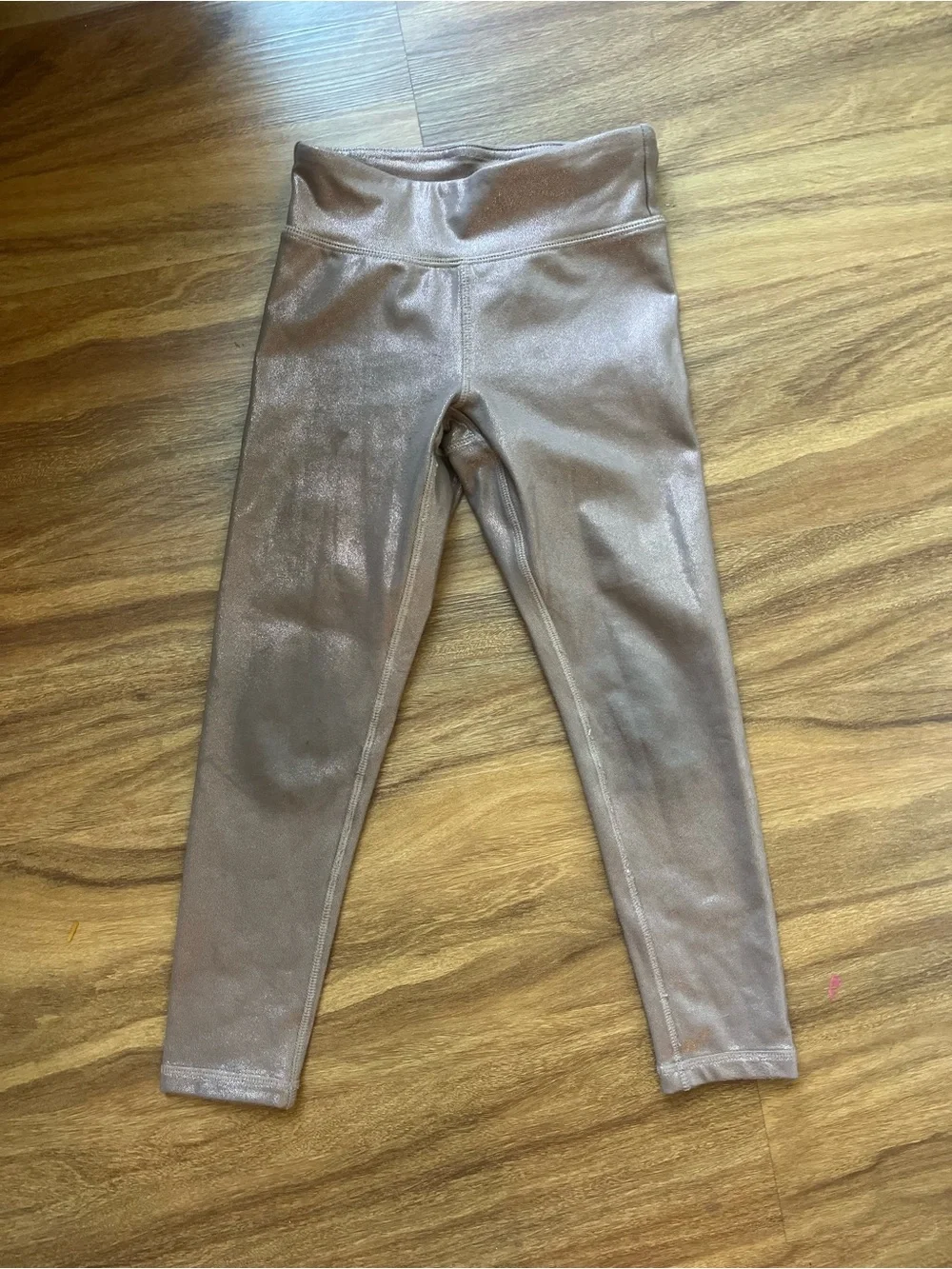 GAP Metallic Rose Gold Girls High-Waist Leggings